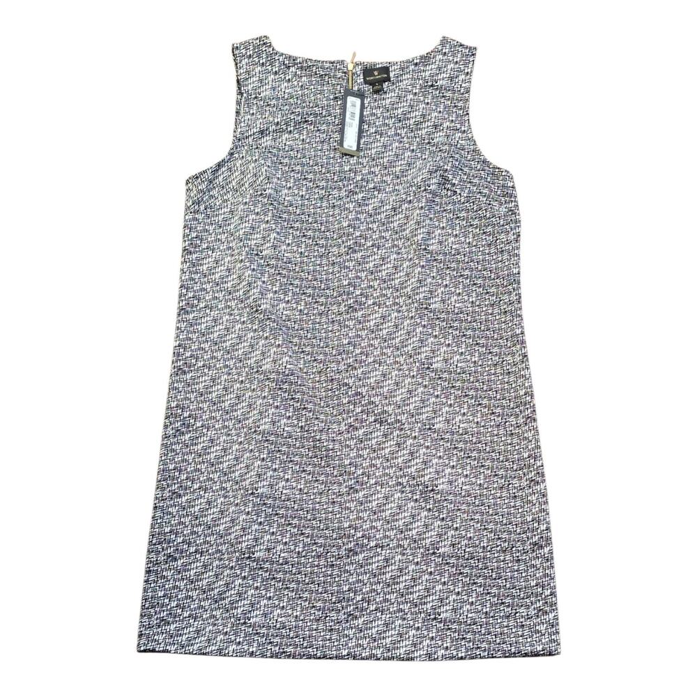 NWT Worthington Black White Geometric Office Chic Sleeveless Shift Dress Large